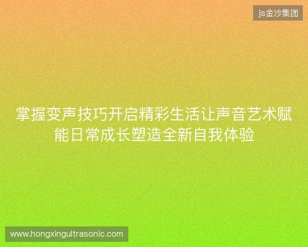 掌握变声技巧开启精彩生活让声音艺术赋能日常成长塑造全新自我体验